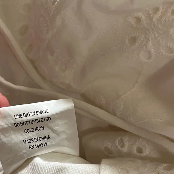 NWT SELFIE LESLIE La Quinta White Eyelet Lace Ruched Mini Dress w Puff Sleeves - Picture 15 of 16